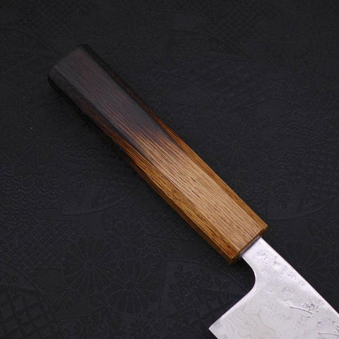 Santoku AUS-10 Nashiji Damascus Yaki Urushi Handle 165mm-[Musashi]-[Japanese-Kitchen-Knives]