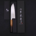Santoku AUS-10 Nashiji Damascus Yaki Urushi Handle 165mm-[Musashi]-[Japanese-Kitchen-Knives]