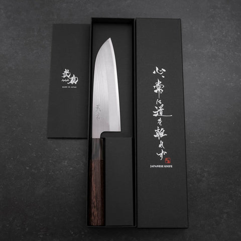 Santoku AUS-10 Pulido Mango de Wengué con Cuerno de Búfalo 165 mm