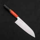 Santoku AUS-10 Polished Ocean Orange & Black Handle 165mm-[Musashi]-[Japanese-Kitchen-Knives]