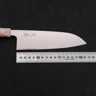 Santoku AUS-10 Polished Ocean Orange & White Handle 165mm (6.5”)-[Musashi]-[Japanese-Kitchen-Knives]