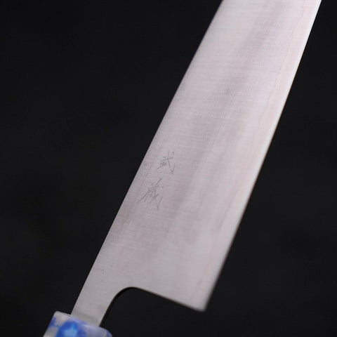 Santoku AUS-10 Polished Ocean White Mix Handle 165mm
