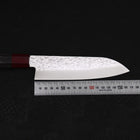 Santoku AUS-10 Tsuchime Damascus Cherry Handle 170mm-[Musashi]-[Japanese-Kitchen-Knives]