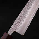 Santoku AUS-10 Tsuchime Damascus Purple Urushi Handle 165mm-[Musashi]-[Japanese-Kitchen-Knives]