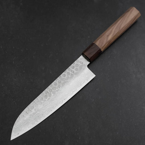Santoku AUS-10 Tsuchime Damasco Mango de Nogal Palisandro 180mm