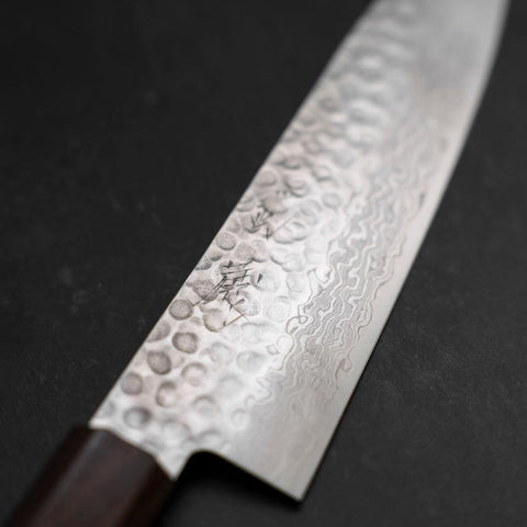 Santoku AUS-10 Tsuchime Damasco Mango de Nogal Palisandro 180mm