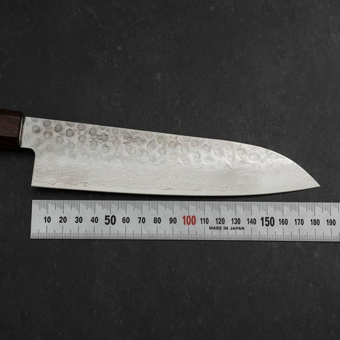Santoku AUS-10 Tsuchime Damasco Mango de Nogal Palisandro 180mm