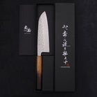 Santoku AUS-10 Tsuchime Damascus Yaki Urushi Handle 165mm-[Musashi]-[Japanese-Kitchen-Knives]