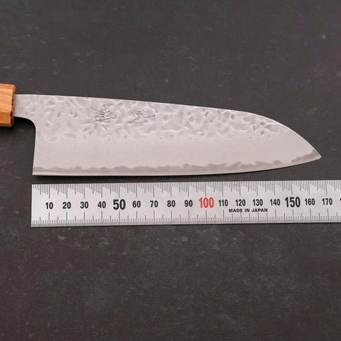 Santoku AUS-10 Tsuchime Damascus Zelkova Magnolia Handle 165mm (6.5”)