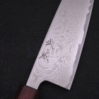 Santoku AUS-10 Wave Nickel Damascus Purple Urushi Handle 165mm-[Musashi]-[Japanese-Kitchen-Knives]