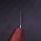 Santoku AUS-10 Wave Nickel Damascus Purple Urushi Handle 165mm-[Musashi]-[Japanese-Kitchen-Knives]
