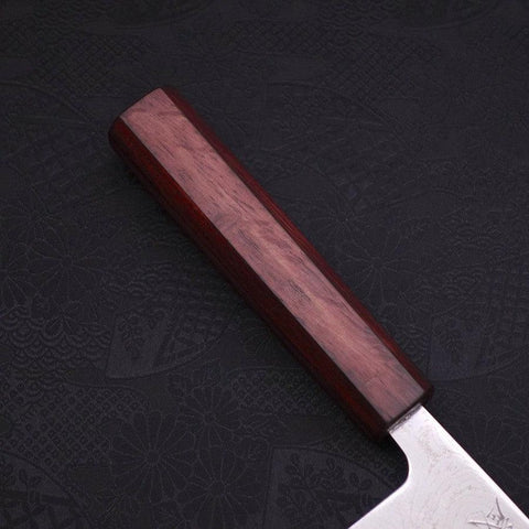 Santoku AUS-10 Wave Nickel Damascus Purple Urushi Handle 165mm-[Musashi]-[Japanese-Kitchen-Knives]