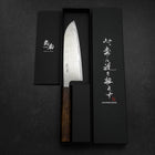 Santoku AUS-10 Wave Nickel Damascus Sumi Urushi Handle 165mm-[Musashi]-[Japanese-Kitchen-Knives]