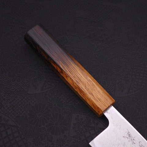 Santoku AUS-10 Wave Nickel Damascus Yaki Urushi Handle 165mm-[Musashi]-[Japanese-Kitchen-Knives]