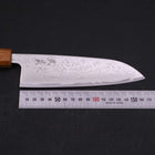 Santoku AUS-10 Wave Nickel Damascus Yaki Urushi Handle 165mm-[Musashi]-[Japanese-Kitchen-Knives]