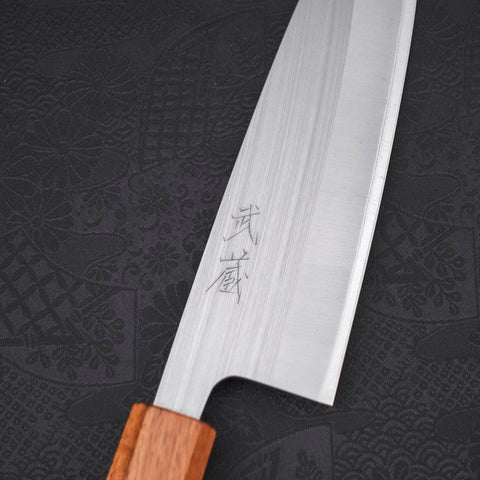 Santoku AUS-8 Polished Oak Handle 165mm-[Musashi]-[Japanese-Kitchen-Knives]
