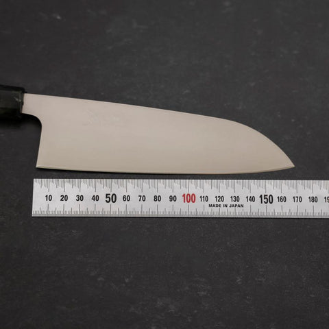 Santoku AUS-8 Polished Ocean Black Handle 165mm-[Musashi]-[Japanese-Kitchen-Knives]