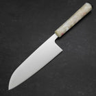 Santoku AUS-8 Polished Ocean White Handle 165mm-[Musashi]-[Japanese-Kitchen-Knives]