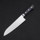 Santoku AUS-8 Polished Western Blue Handle 180mm-[Musashi]-[Japanese-Kitchen-Knives]