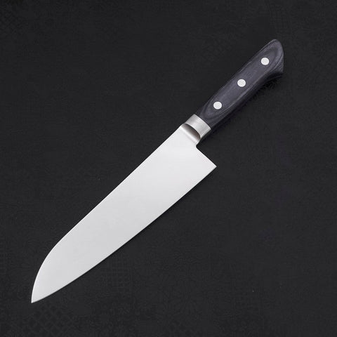 Santoku AUS-8 Polished Western Blue Handle 180mm-[Musashi]-[Japanese-Kitchen-Knives]