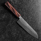 Santoku AUS-8 Tsuchime Mahogany Handle 180mm-[Musashi]-[Japanese-Kitchen-Knives]