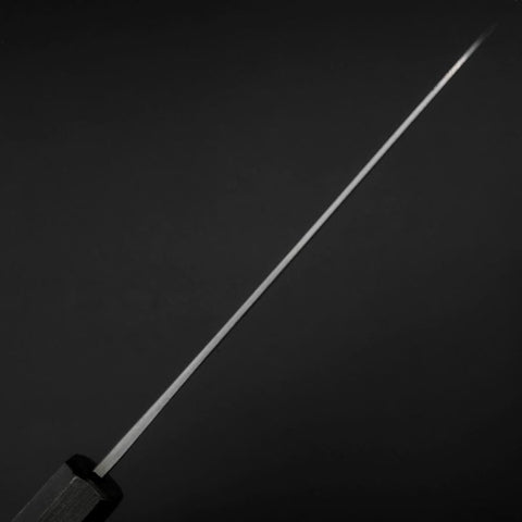 Santoku Blue Steel #1 Stainless Clad Kurouchi Dark Blue Urushi Handle 170mm (6.7”)-[Musashi]-[Japanese-Kitchen-Knives]