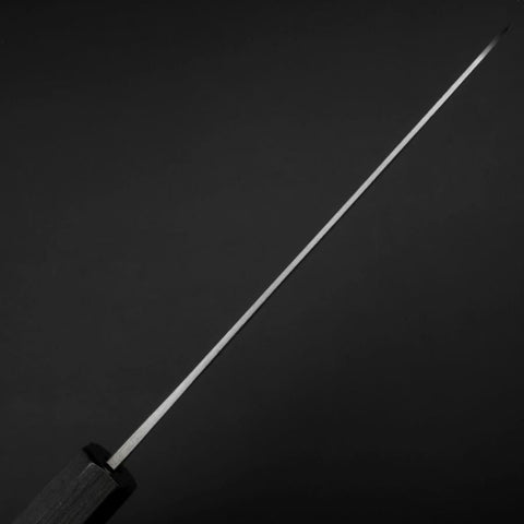Santoku Blue Steel #1 Stainless Clad Kurouchi Green Urushi Handle 170mm-[Musashi]-[Japanese-Kitchen-Knives]