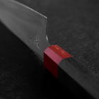 Santoku Blue Steel #1 Stainless Clad Polished Red and Black Urushi Handle 165mm (6.5”)-[Musashi]-[Japanese-Kitchen-Knives]