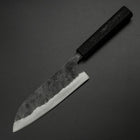 Santoku Blue Steel #2 Kurouchi Black Ishime Urushi Handle 165mm (6.5”)-[Musashi]-[Japanese-Kitchen-Knives]