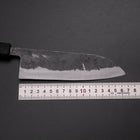 Santoku Blue Steel #2 Kurouchi Black Ishime Urushi Handle 165mm (6.5”)-[Musashi]-[Japanese-Kitchen-Knives]