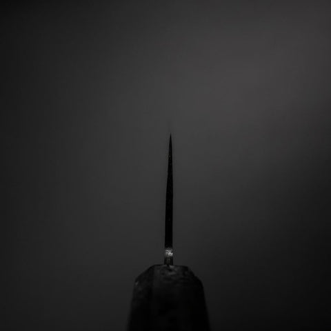 Santoku Blue Steel #2 Kurouchi Mango Ishime Urushi Negro 165mm