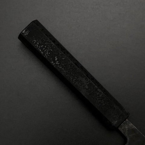 Santoku Blue Steel #2 Kurouchi Mango Ishime Urushi Negro 165mm