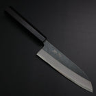 Santoku Blue Steel #2 Kurouchi Buffalo Ebony Handle 165mm-[Musashi]-[Japanese-Kitchen-Knives]