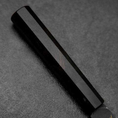 Santoku Blue Steel #2 Kurouchi Chokin Crane Buffalo Ebony Handle 165mm-[Musashi]-[Japanese-Kitchen-Knives]