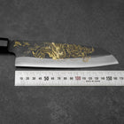 Santoku Blue Steel #2 Kurouchi Chokin Dragon Buffalo Ebony Handle 165mm (6.5”)-[Musashi]-[Japanese-Kitchen-Knives]