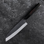 Santoku Blue Steel #2 Kurouchi Chokin Great Buddha Buffalo Ebony Handle 165mm (6.5")-[Musashi]-[Japanese-Kitchen-Knives]