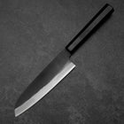 Santoku Blue Steel #2 Kurouchi Chokin Koi Buffalo Ebony Handle 165mm (6.5”)-[Musashi]-[Japanese-Kitchen-Knives]