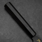 Santoku Blue Steel #2 Kurouchi Chokin Koi Buffalo Ebony Handle 165mm (6.5”)-[Musashi]-[Japanese-Kitchen-Knives]
