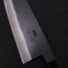 Santoku Blue Steel #2 Kurouchi Chokin Sakura-Fuji Buffalo Ebony Handle 170mm (6.7”)-[Musashi]-[Japanese-Kitchen-Knives]