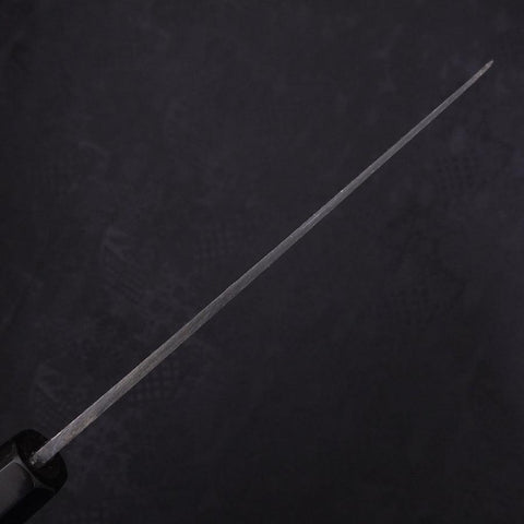 Santoku Blue Steel #2 Kurouchi Chokin Sakura-Fuji Buffalo Ebony Handle 170mm (6.7”)-[Musashi]-[Japanese-Kitchen-Knives]