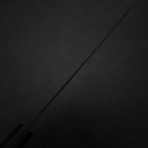 Santoku Blue Steel #2 Kurouchi Chokin Samurai Full Moon Buffalo Ebony Handle 165mm (6.5”)