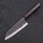Santoku Blue Steel #2 Kurouchi Ebony Handle 165mm (6.5”)-[Musashi]-[Japanese-Kitchen-Knives]