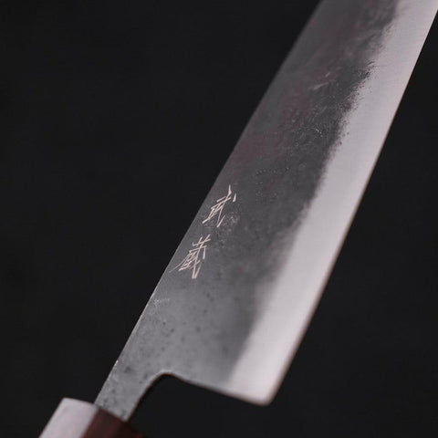 Santoku Blue Steel #2 Kurouchi Ebony Handle 165mm-[Musashi]-[Japanese-Kitchen-Knives]