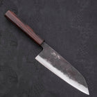 Santoku Blue Steel #2 Kurouchi Ebony Handle 165mm-[Musashi]-[Japanese-Kitchen-Knives]