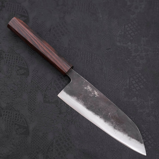 Santoku Blue Steel #2 Kurouchi Mango de Ébano 165 mm
