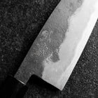 Santoku Blue Steel #2 Kurouchi Zelkova Round Handle 150mm (5.9”)-[Musashi]-[Japanese-Kitchen-Knives]
