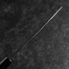 Santoku Blue Steel #2 Kurouchi Zelkova Round Handle 150mm (5.9”)-[Musashi]-[Japanese-Kitchen-Knives]