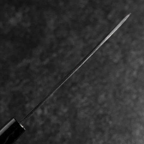Santoku Blue Steel #2 Kurouchi Zelkova Round Handle 150mm (5.9”)-[Musashi]-[Japanese-Kitchen-Knives]