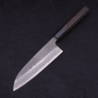 Santoku Blue Steel #2 Nashiji Stainless Clad Ebony Handle 165mm-[Musashi]-[Japanese-Kitchen-Knives]