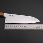 Santoku Blue Steel #2 Polished Olive Handle 170mm (6.7”)-[Musashi]-[Japanese-Kitchen-Knives]